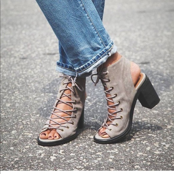 Free People x Jeffrey Campbell Lace Up Heels - Picture 2 of 3